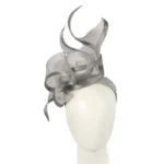 Elegant Bespoke Silver Racing Fascinator by Fillies Collection - Perfect for Spring Racing Events