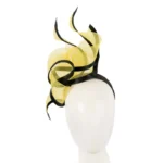 Bespoke Yellow & Black Racing Fascinator Elegant Headpiece by Fillies Collection