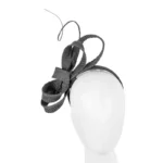 Elegant Black Loops and Feather Fascinator by Max Alexander - Perfect for Racing Events