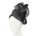 Elegant Black Pillbox Fascinator with Silk Abaca Bow by Fillies Collection - Perfect for Spring Racing