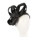 Elegant Black Abaca Loops Racing Fascinator Eco-Friendly Handmade Fillies Collection Perfect for Spring Racing