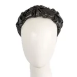 Elegant Black Faux Leather Fascinator Headband - Stylish Headpiece for Special Occasions