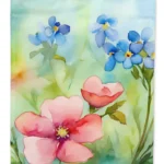 Alaska Forget-me-nots Watercolor Garden Flag - Caroline's Treasures | Double-Sided, Weatherproof Outdoor Decor