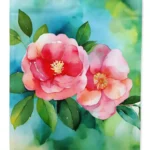Alabama Camellia Watercolor Garden Flag - Premium Outdoor Decor, Made in USA