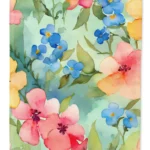 Alaska Forget-me-nots Watercolor Garden Flag - Double-Sided, Weatherproof Outdoor Decoration