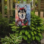 Festive Alaskan Klee Kai Christmas Garden Flag - Premium Double-Sided Decorative Flag, Made in USA - Image 2