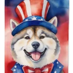 Akita Patriotic American Garden Flag - Durable, Double-Sided, Weatherproof Outdoor Decor