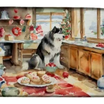 Alaskan Malamute Christmas Cookies Dish Drying Mat - Festive and Functional Kitchen Accessory