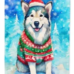 Alaskan Malamute Christmas Garden Flag - Double-Sided, Weatherproof, USA Made | Perfect Festive Outdoor Decor