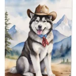 Alaskan Malamute Cowboy Welcome Garden Flag - Durable, Double-Sided & Weatherproof - Perfect for Garden, Patio, Yard - Made in USA