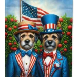 All American Border Terrier Garden Flag - Premium Quality, Double-Sided, Weatherproof Decor
