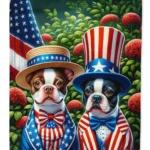 All American Boston Terrier Garden Flag - High-Quality, Weather-Resistant Outdoor Decor