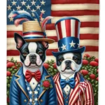 Patriotic Boston Terrier Garden Flag - Durable, Double-Sided, Weatherproof | 11.25 x 15.5 Inches | Made in USA