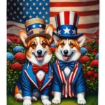 All American Corgi Garden Flag - Vibrant, Weatherproof & Double-Sided Yard Decor