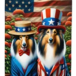 All American Collie Garden Flag - Weatherproof & Double-Sided | Decorative Yard, Garden, or Patio Flag | Made in the USA