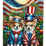 All American Chihuahua Garden Flag - Double-Sided, Weatherproof, Durable Patriotic Decor for Your Yard