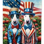 All American Bull Terrier Garden Flag - Weatherproof Polyester, Double-Sided, Made in USA