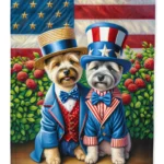 All American Cairn Terrier House Flag - Dual-Sided, Heavy Duty Polyester, Vivid Colors, 28 x 40 Inches