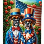 All American Boxer House Flag - Vibrant & Durable Polyester Decorative Sleeve Pole Flag (28 x 40 inches) | Perfect for Boxer Dog Lovers