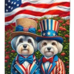 All American Dandie Dinmont Terrier House Flag - Double-Sided, Heavy Duty Polyester, 28 x 40 in | Durable & Vibrant