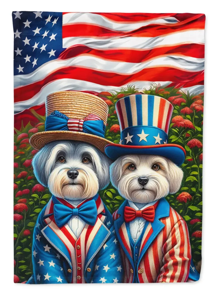 All American Dandie Dinmont Terrier House Flag - Double-Sided, Heavy Duty Polyester, 28 x 40 in | Durable & Vibrant - Image 1