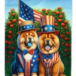 Vibrant All American Chow Chow House Flag - 28x40 Inches, Durable Polyester, Dual-Sided Print