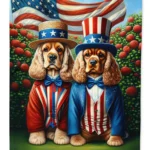 All American Cocker Spaniel House Flag - Heavy Duty Polyester, Dual-Sided Print, 28x40 Inch Decorative Sleeve Pole Flag