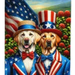 All American Labrador Retriever House Flag - Durable, Vibrant & Double-Sided | Perfect for Dog Lovers
