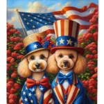 All American Poodle Garden Flag - Premium Quality, Weatherproof, Double-Sided 2-Ply Fabric, Made in USA