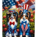 All American Papillon Garden Flag - Durable, Double-Sided & Weatherproof Outdoor Flag - Made in USA