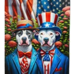 All American Pit Bull Terrier Garden Flag - Double-Sided, Weatherproof, USA-Made Yard Decor