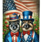 All American Norwegian Elkhound Garden Flag - Double-Sided, Weatherproof, Made in USA