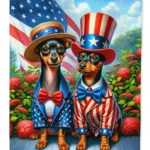 All American Miniature Pinscher House Flag - Durable, Double-Sided & Vibrant Decor