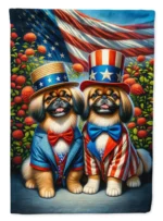 All American Pekingese House Flag Vibrant, Dual-Sided Print, Heavy Duty Polyester, 28 x 40 inches