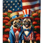 All American Pug House Flag - Vibrant, Double-Sided Decorative Flag for Pug Lovers