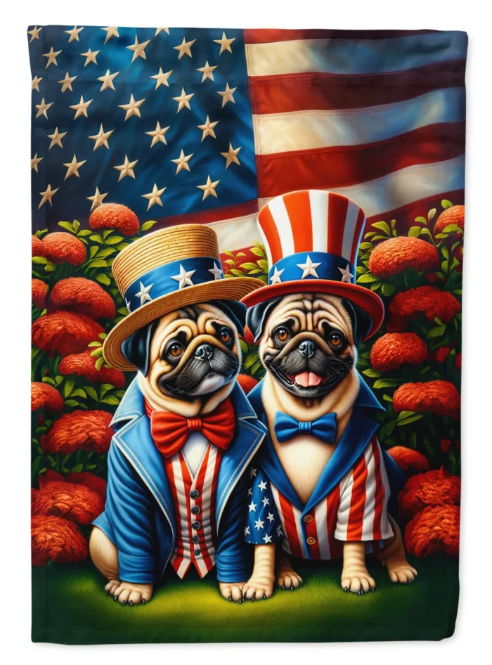 All American Pug House Flag - Vibrant, Double-Sided Decorative Flag for Pug Lovers - Image 1