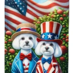 All American Maltese House Flag - Premium Dual-Sided Print, 28 x 40 Inches - Durable Outdoor Dog Lover Decor