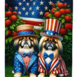 All American Pekingese House Flag - 28x40 Inches, Dual-Sided Print, High-Quality Polyester, Weather-Resistant