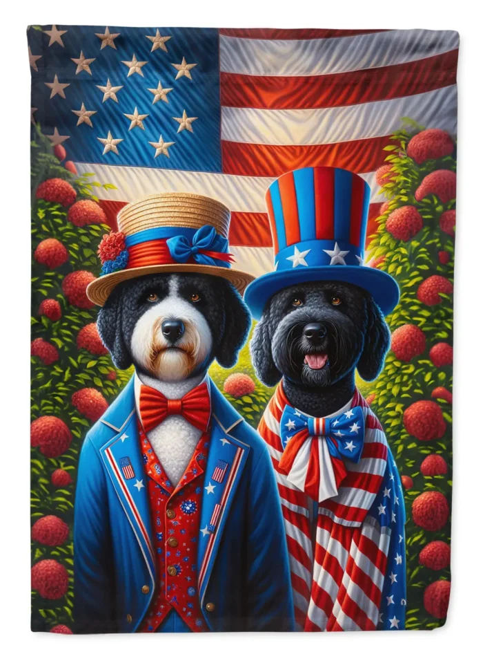 All American Portuguese Water Dog House Flag - Durable, Double-Sided Print, 28 x 40 inches - Image 1