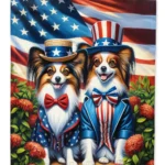 All American Papillon House Flag - Decorative Sleeve Pole Flag, 28" x 40" Heavy Duty Polyester, Dual-Sided Print