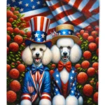 All American Poodle House Flag - Vibrant Poodle Artwork | Heavy Duty Polyester | 28 x 40 Inches