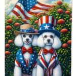 All American Poodle House Flag - Vibrant, Dual-Sided, Heavy Duty Polyester, 28x40 Inches