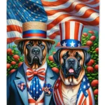 All American Mastiff House Flag - High-Quality, Dual-Sided Print, Vibrant Decorative Flag, 28x40 Inches