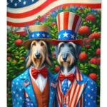 All American Scottish Deerhound House Flag - Premium Quality, Double-Sided Print, 28x40 Inches - Durable and Vibrant Outdoor Banner