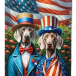 All American Weimaraner Garden Flag Quality Patriotic Outdoor Decor