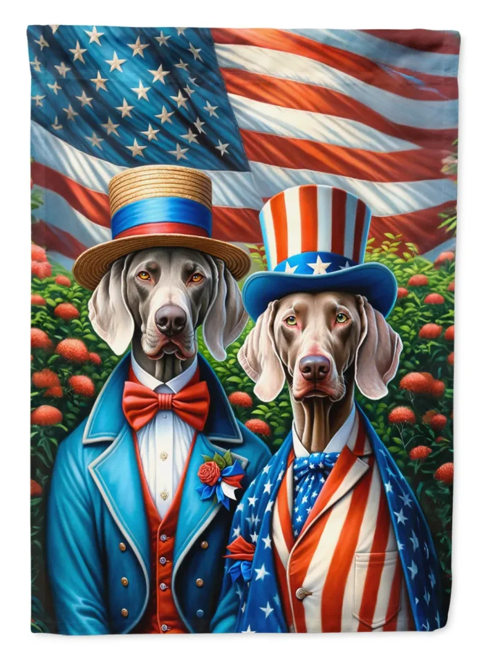 All American Weimaraner Garden Flag Quality Patriotic Outdoor Decor - Image 1