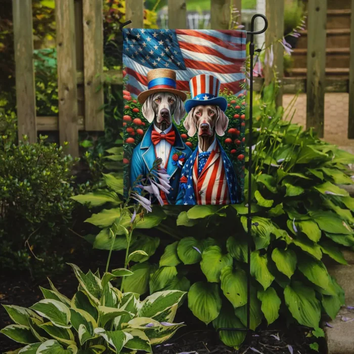 All American Weimaraner Garden Flag Quality Patriotic Outdoor Decor - Image 2