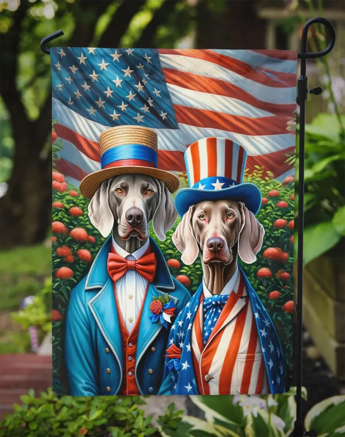 All American Weimaraner Garden Flag Quality Patriotic Outdoor Decor - Image 3