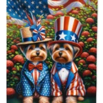 All American Yorkshire Terrier Garden Flag - Durable & Adorable Outdoor Decor
