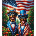 All American Rottweiler House Flag - Premium Decorative Flag 28x40" for Home Decor